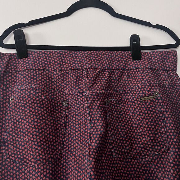 Michael Michael Kors Printed Pull-On Pants Blue / Red Plus‎ Size 1X - Picture 3 of 5
